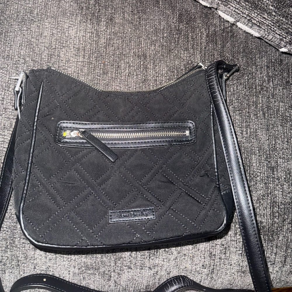 Vera Bradley Mini Vivian Crossbody Black Quilted Lightweight Everyday Bag - Picture 7 of 14